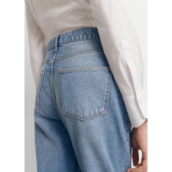 Mango Turned-Up Straight Jeans - 8 - Blue - Picture 6 of 7